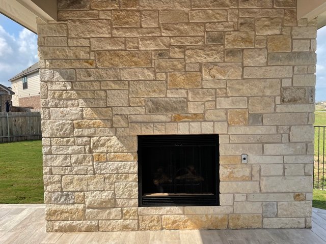 Fireplace by Hill Country Outdoor Builders